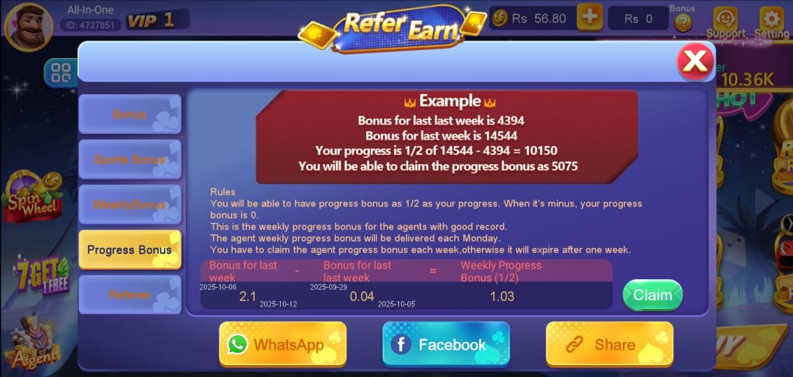 3 Patti Best Progress Bonus Banner