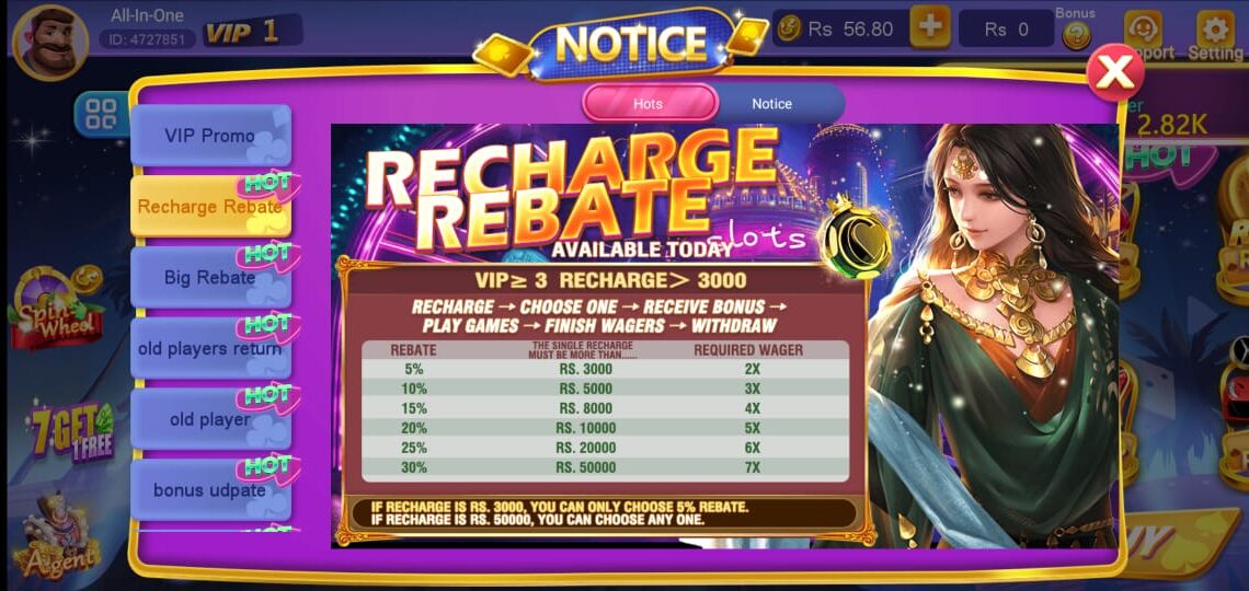 3 Patti Best Recharge Rebate Bonus Banner