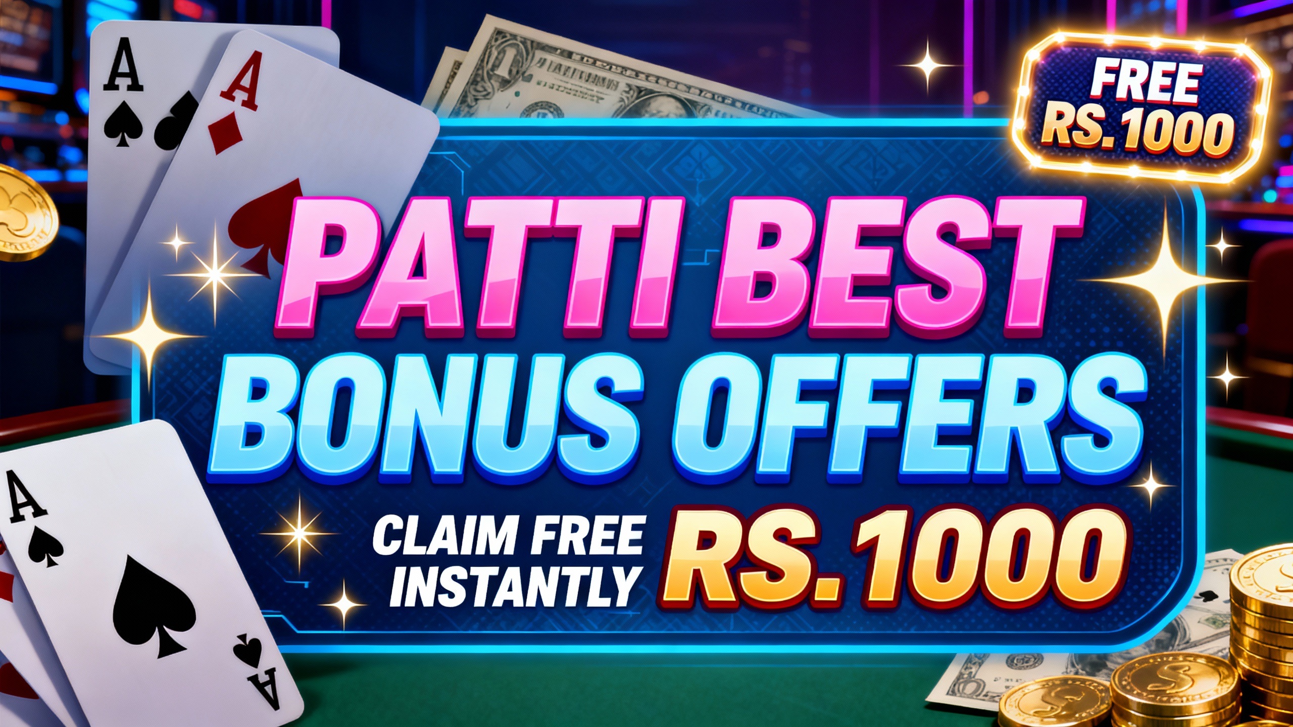 3 Patti Best Bonus Offers – Claim Free Rs.1000 Instantly